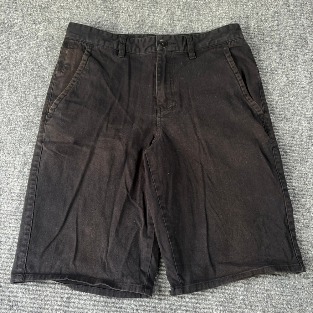 Tony Hawk Mens Black Chino Skater Shorts Size 29 Stretch Cotton Casual